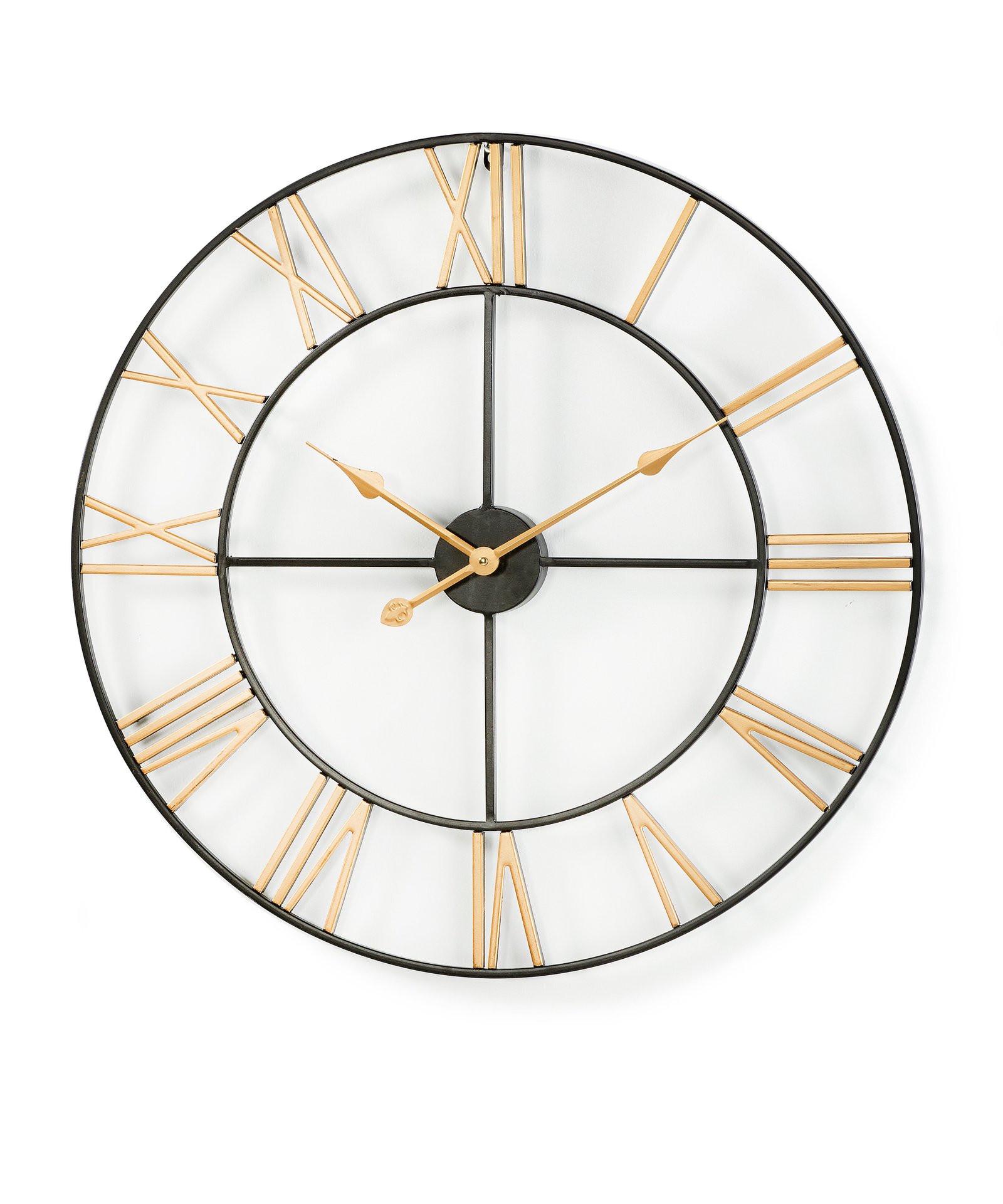 Round Wall Clock Black and Gold