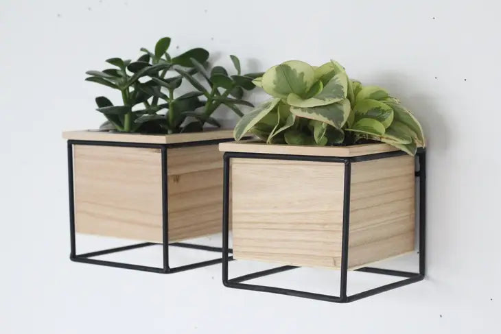 Wall Planters Wood and Metal Minimalist Design